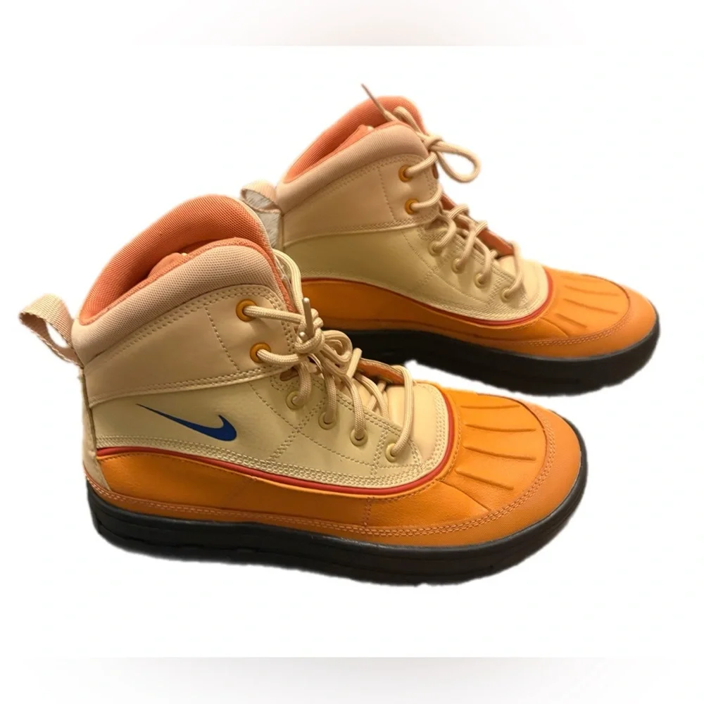 Nike Cream and Orange‎ High-Tops with Blue Swoosh